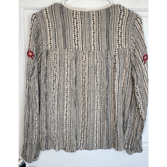Savanna Jane Women's Boho Embroidered Blouse Sz S Aztec Flowy Peasant - Picture 8 of 13